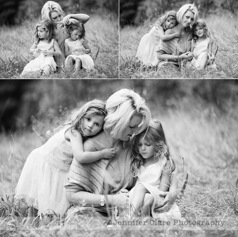 Mum and daughters, photographed in Sunnydale Park, Derby
